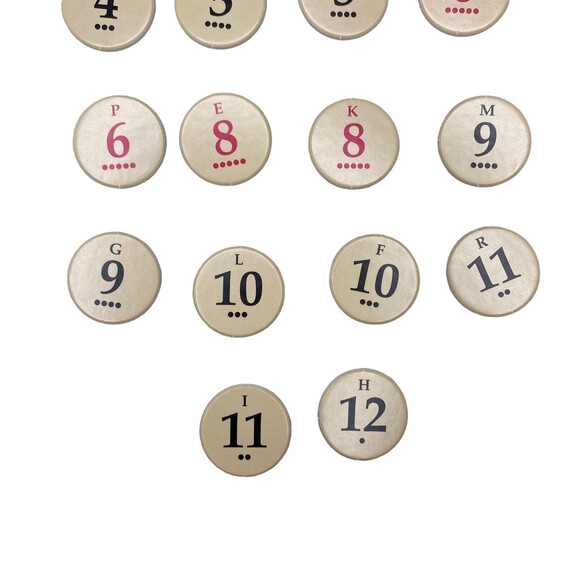 Catan 18 Circular Number Tokens Replacement Pieces Parts Game 2012 edition. - Picture 4 of 5